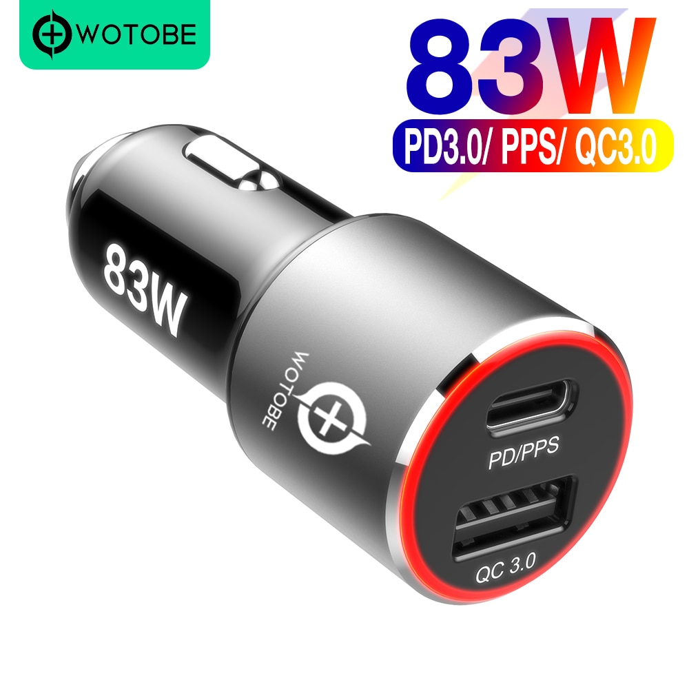 2 -port- 83w- autoladegerät, pd/pps 65w/45w/25w qc3.0 18w usb-c-schnellladung für macbook, iphone  a7/a8/a9/, note 10+  , huawei, xiaomi, hp, xps