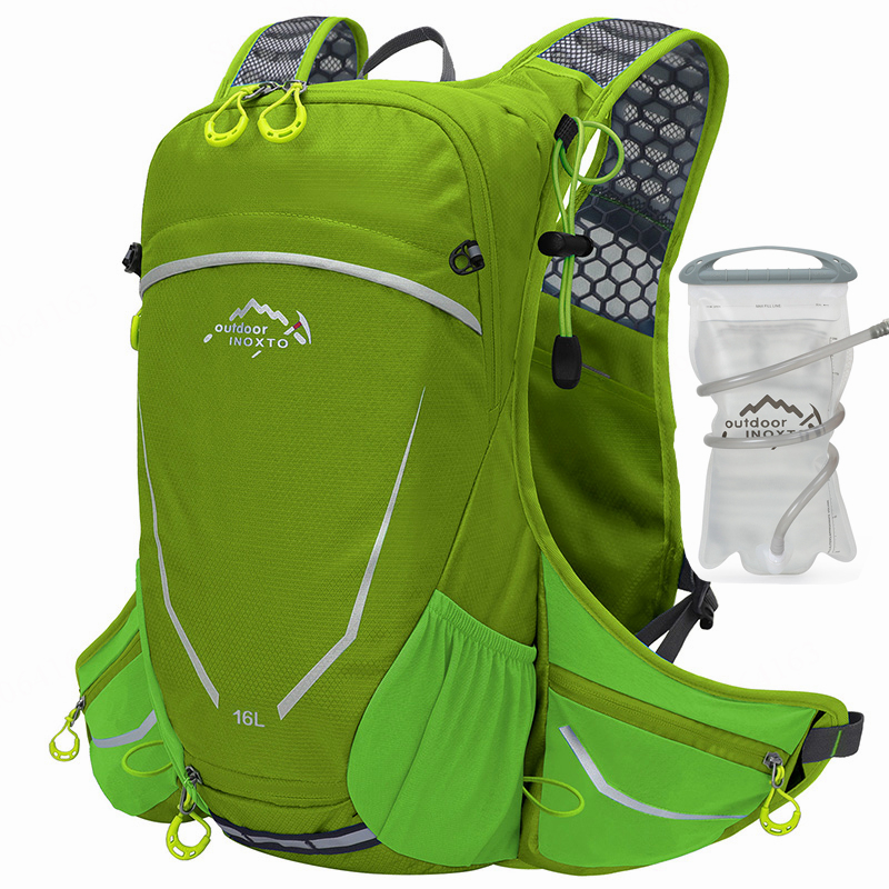 INOXTO-mochila de ciclismo impermeable para exteriores, bolsas de bicicleta de montaña, Maratón, deporte, Camping, senderismo, hidratación, 16L: Silver color