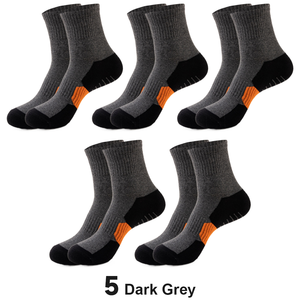 5 Pair Winter Men Socks Cotton Black Leisure Business Long Socks Walking Running Hiking Thermal Socks For Male Plus Size 38-48: Green Red
