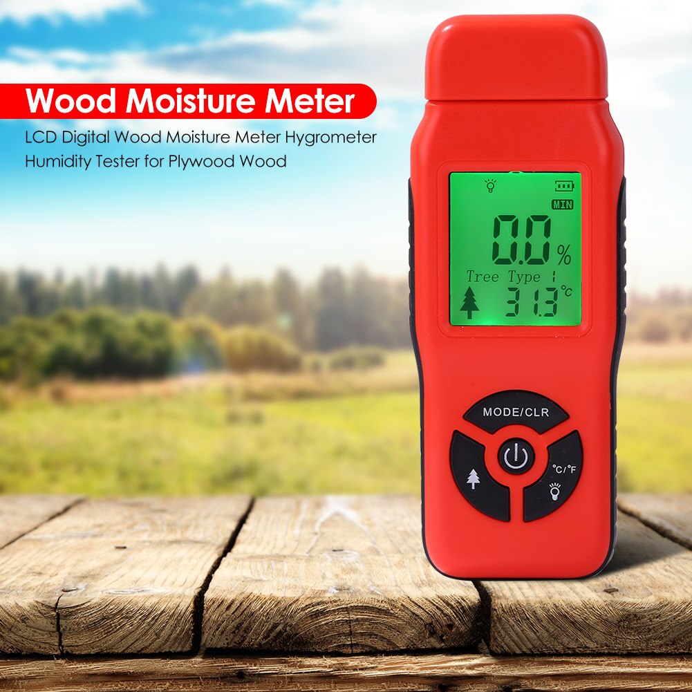 Wood Moisture Meter Humidity Tester Timber Damp Detector Paper Digital Wall Moisture Analyzer Range 2%~70%