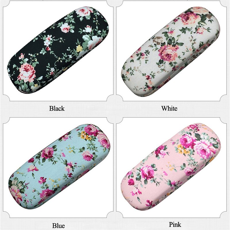 Iboode retro blomtryck läsglasögon fodral box dam hårt blommönster glasögon förvaringsfodral hållare kvinnlig organisatör