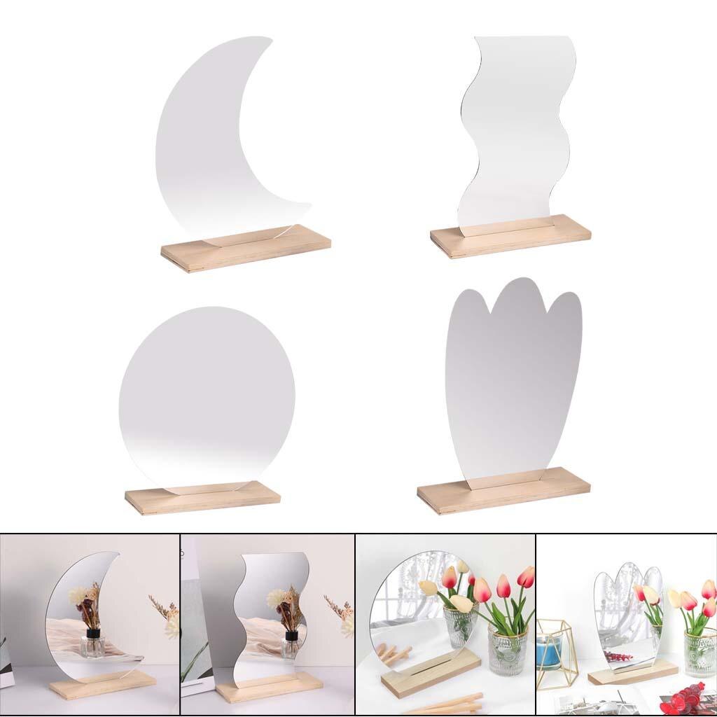 Makeup Mirror ,Irregular Aesthetic Vanity Mirror Frameless, Decorative Desk