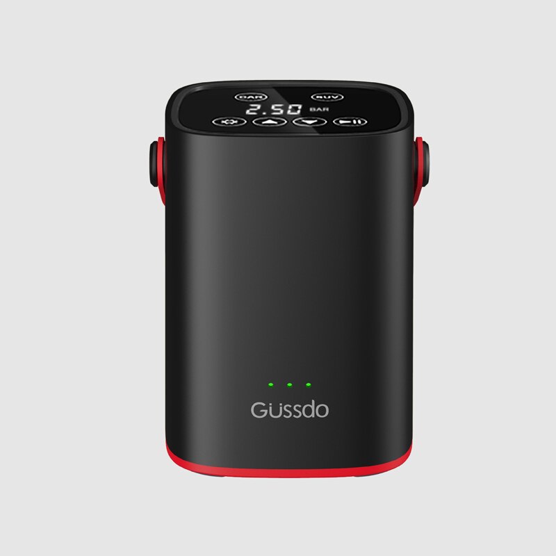 Gussdo Portable Car Air Pump 12V Electric Air Compressor Digital Tire Pressure Monitor Inflatable Treasure for Cycle Ball Boat: Black color