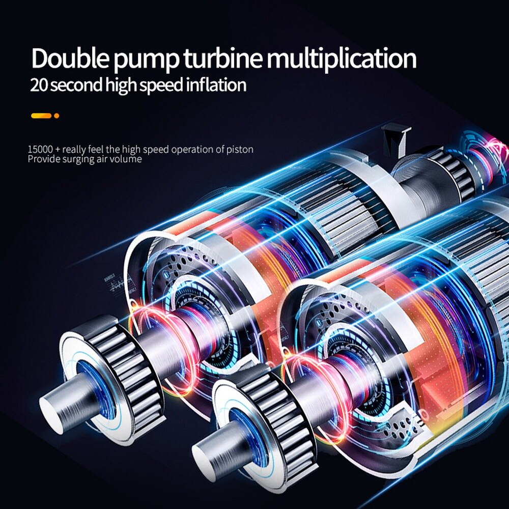 Draagbare Luchtcompressor Mini Bandenpomp Met Digitale Lcd-scherm Led Licht Oplaadbare Batterij Voor Auto Motorfiets Fietsen