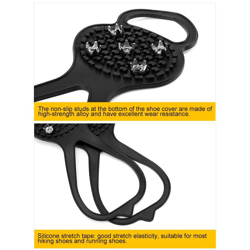1 Paar Silicone Klimmen Antislip Schoen Grip Ijs Sneeuw Grips Cleat Over Shoe Spikes Studs Stijgijzers THJ99
