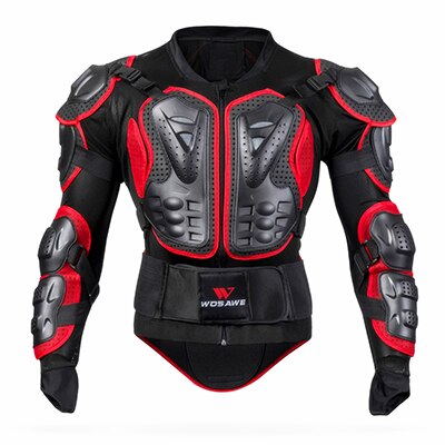 WOSAWE moto cross kleding combinaties moto borst Terug ondersteuning kleding Armor hip Protector jassen mannen moto cross Kleding: M / red jacket