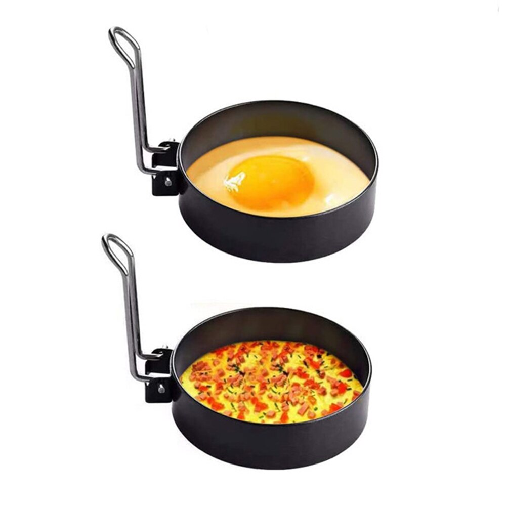 1XRound Egg Cooker Ring Stainless Steel Non Stick Eggs Shaper Mold Cooking