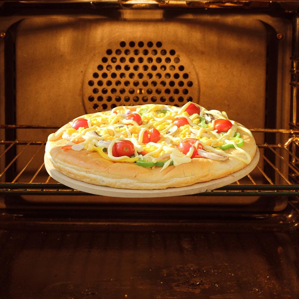 33cm runde pizza bageplade non-stick varmebestandig pizza stenpande til hjemme restaurant grill grillet kylling grillet bøf