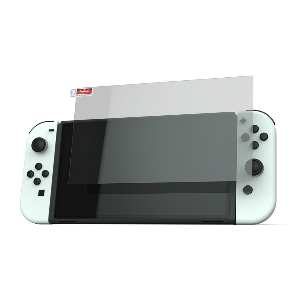 For Nintendo Switch OLED Host Glass Protective Film QLED Host Screen Anti-fingerprint Protector Tempered Film + Film Assistant