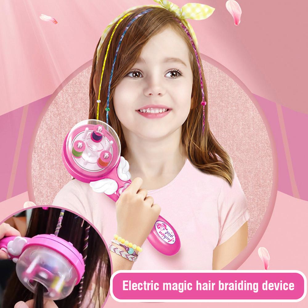 Elektrische Automatische Diy Haar Vlechten Gereedschap Kapsel Tool Twist Braider Machine Weave Roller Pretend Voor Kids Meisje Speelgoed