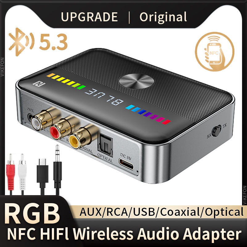 Transmisor receptor de Audio NFC Bluetooth 5,3, convertidor DAC óptico Coaxial AUX RCA de 3,5 MM, adaptador inalámbrico para TV, PC, altavoz para coche