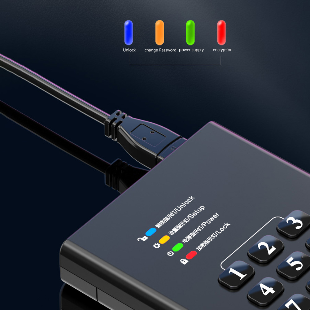 MAIWO Password External Hard Drive Enclosure 2TB HD Data Encrypted Storage Box SATA I/II/III SSD USB3.0 Computer Memory