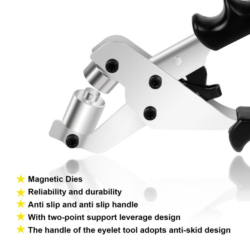 3/8Inch Grommet Eyelet Plier Set Grommet Tool Kit Hole Punch Pliers Portable Manual Puncher With 500 Pcs Grommet Washer 10mm