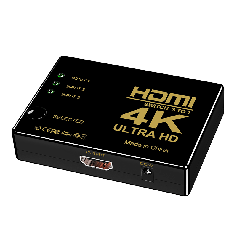 Hdmi Splitter 1080P 4K * 2K 3D Mini 3 Port Hdmi Switch 1.4b 4K Switcher 3 in 1 Out Poort Hub Switcher Voor Dvd Hdtv Xbox PS3 PS4