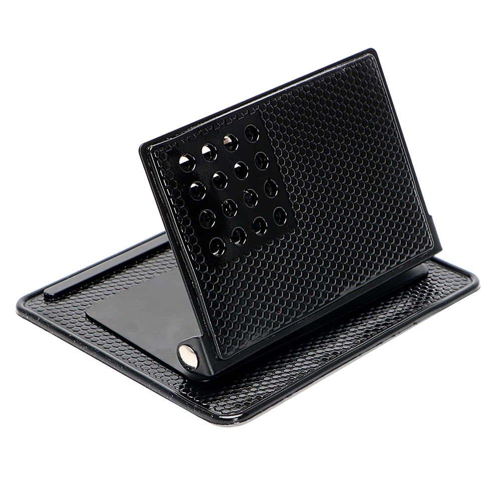 Zwarte Draagbare Auto Mobiele Telefoon Houder Anti-Slip Mat Gps Beugel 360 Graden Draaibare Dashboard Anti Slip Pad siliconen