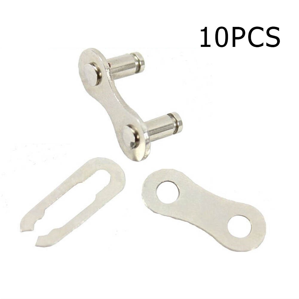 10pcs Bicycle Chain Master Link 1/2 X 1/8 Steel Single Speed Quick Chain Master Links Connector Bike Accessories