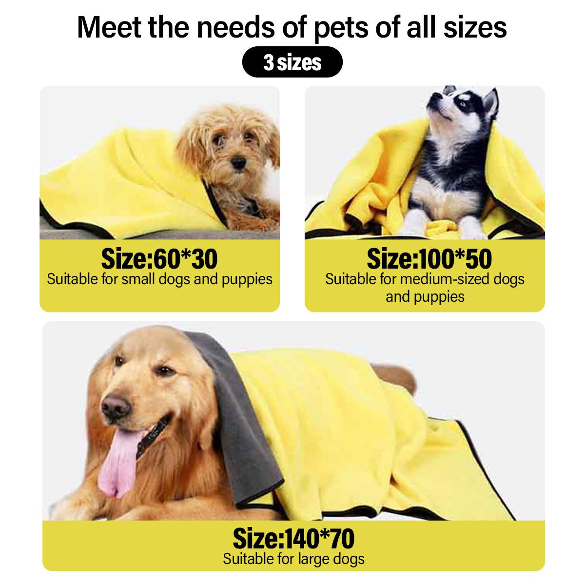 Lucky Paws® hondenbadjas - Luxe Dubbel-Laagse badjas voor honden - Droog Honden Binnen Enkele Minuten - Super Absorberende hondenhanddoek & Ultra Zachte honden badjas Alles-in-1 (XXXL, Amber