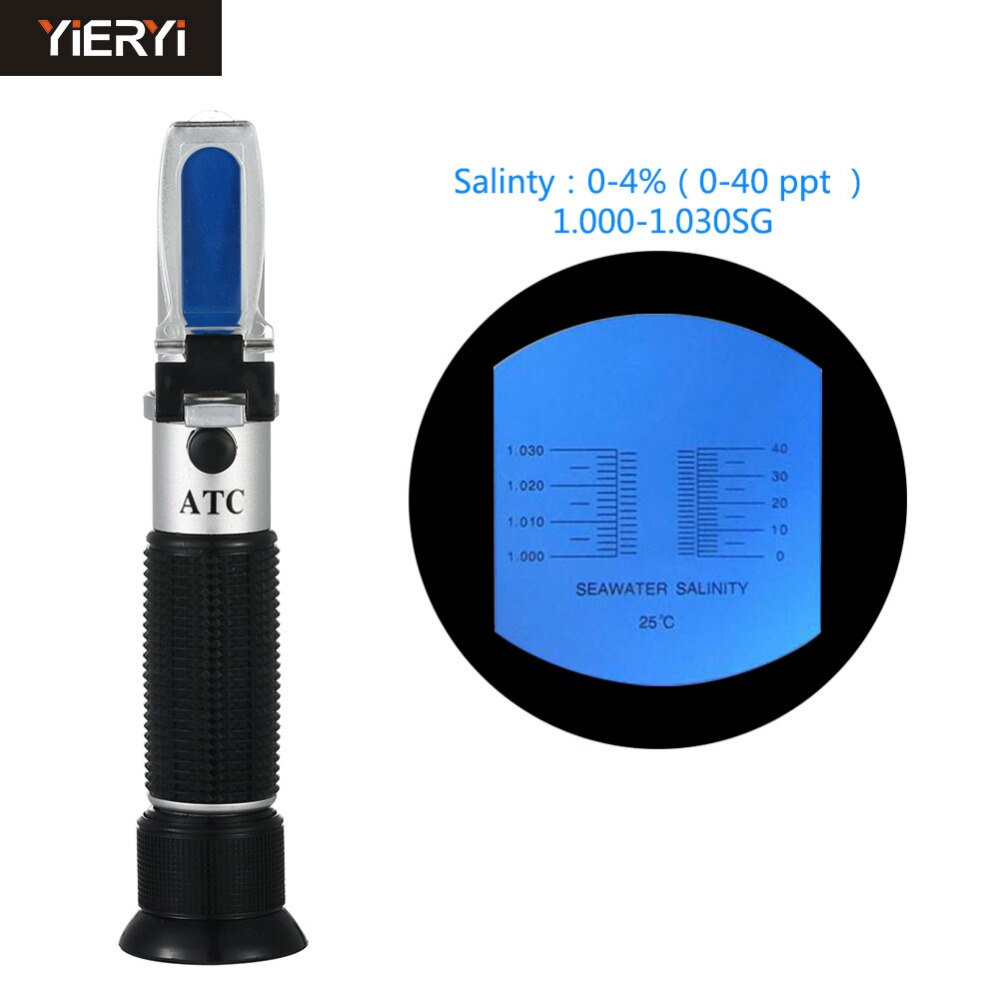 Handheld 0-4% Saline Refractometer 20-40ppt (1.000-1 .020) Refractometer Food Salinometer Aquarium Seawater Monitoring Tool