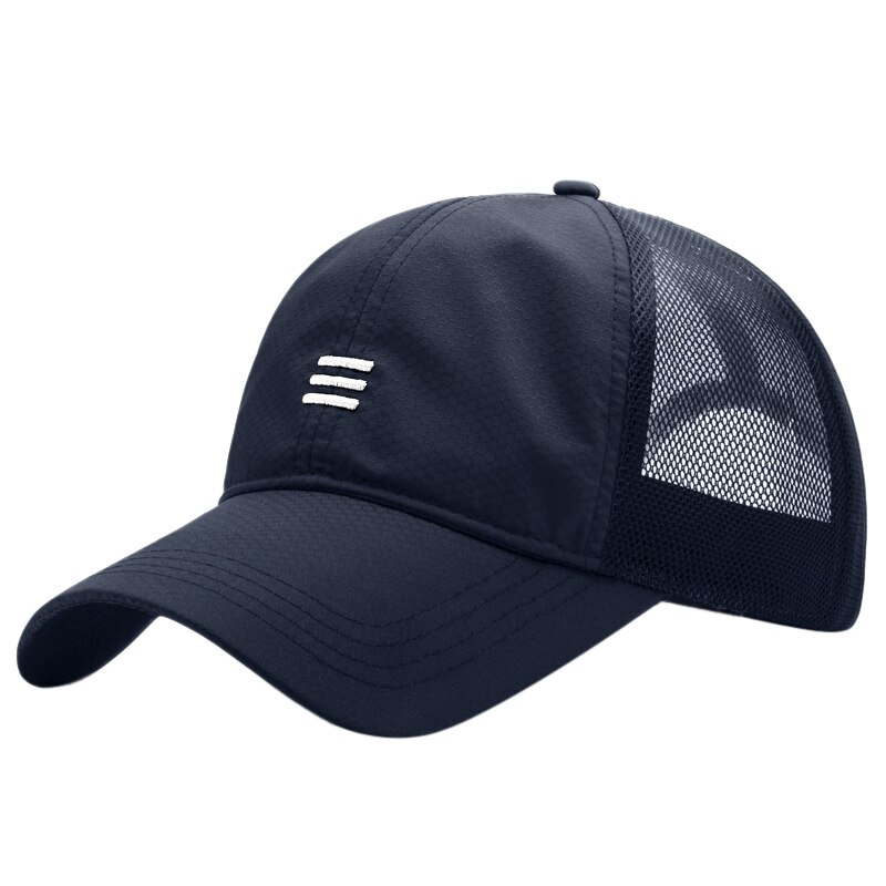 Gorra de béisbol transpirable para hombres y mujeres, sombrero de béisbol de malla lisa, Casual, sombreros para hombres y mujeres, gorro de Hip Hop, sombreros de para exteriores: A7ZQ