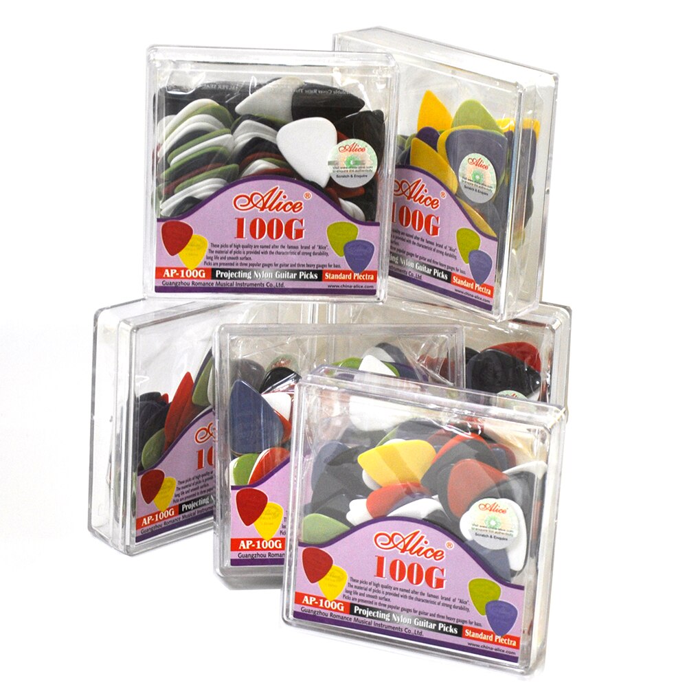 Alice-Lote de 500 Uds. De púas antideslizantes de nailon para guitarra, 0,58/0,71/0,81/0,96/1,2/1,5mm,