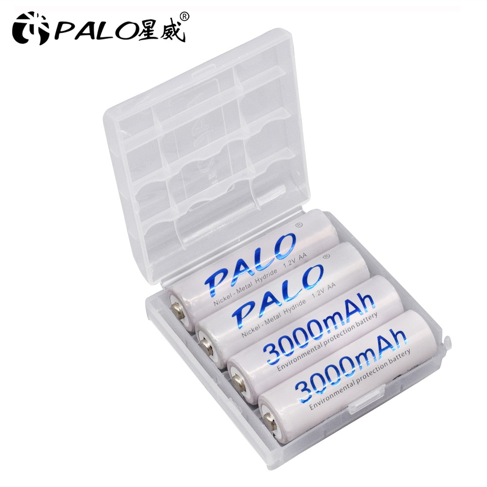 PALO 1.2V AA rechargeable batteries 3000mAh aa Ni-MH 100% original high capacity current AA battery rechargeble for camera ,toys