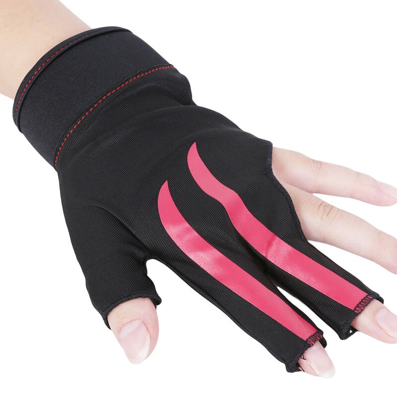 Nouvelle gant de billard gant de billard à 3 doigts tireurs de billard main gauche accessoires de Fitness de billard de: red