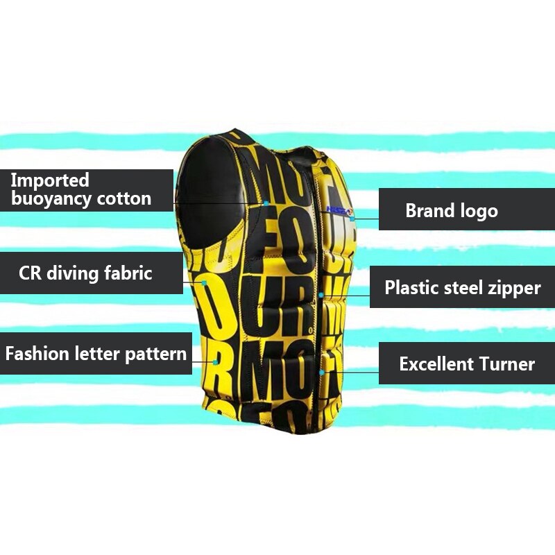 Polyester voksen redningsvest svømning surfing sejlsport drifting erhverv redningsvest vandsport flydeveste mænd kvinder