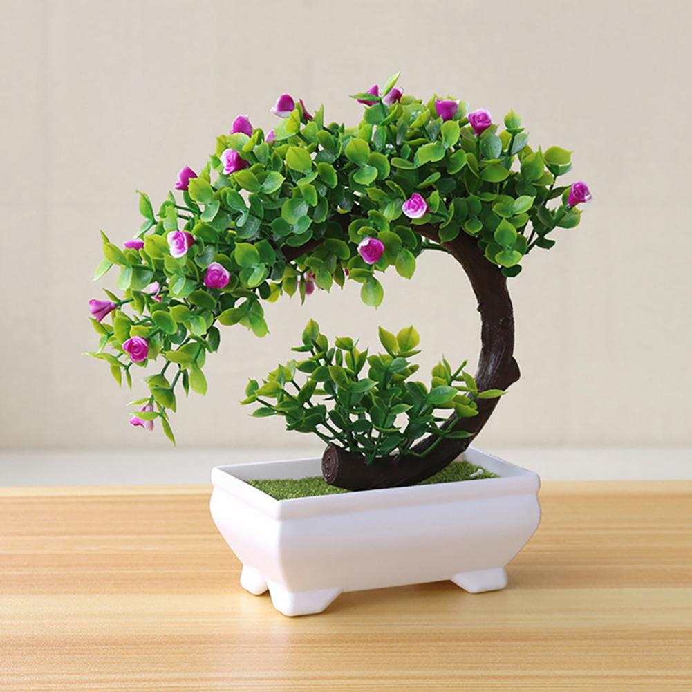 Kunstmatige Plastic Bonsai Nep Planten Bloem Bruiloft Home Decor Tuin Hotel Ingemaakte Kunstmatige Nep Plastic Bonsai Plant Boom