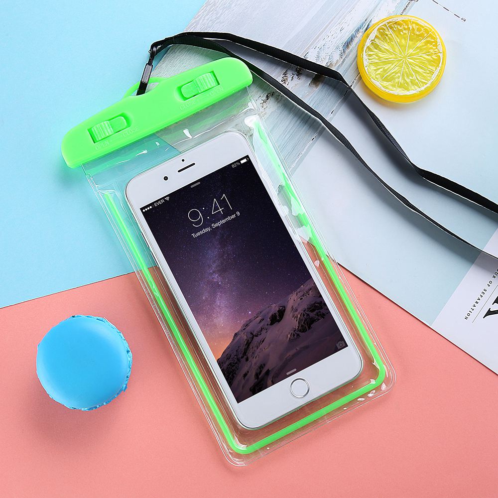 Obobix Waterproof Phone bag Case For iPhone 11 Pro Max Luminous Summer Under Water Phone Pouch For Samsung Galaxy A40 A50 S10 S9: Green