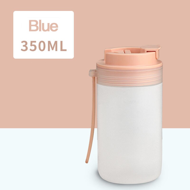 350Ml/450Ml Melk Frosted Schudden Cup Met Stro Warmte Koude Slip Voedsel Shake Bidon Outdoor Reizen water 100C Draagbare: Pink 350ML