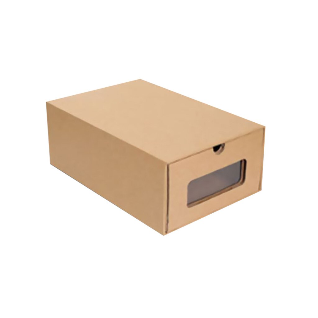 Thick transparent cowhide paper box Thickened Kraft Cardboard Box Transparent Drawer Shoebox Receptacle Box paper storage: C