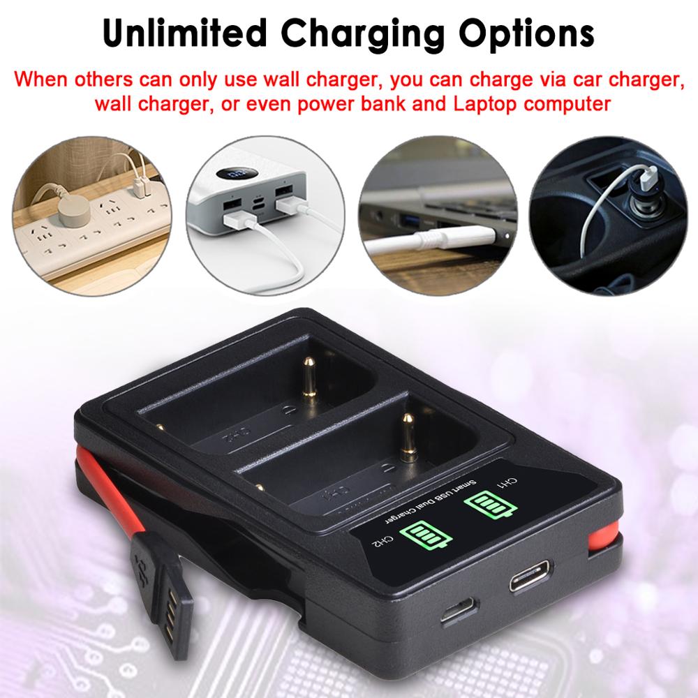 Caricabatterie NP-FM500H con porta USB e tipo C per Sony A200, A200K, A200W, A300, A350, A450, a580, NP FM500H, NP-F550 FM50