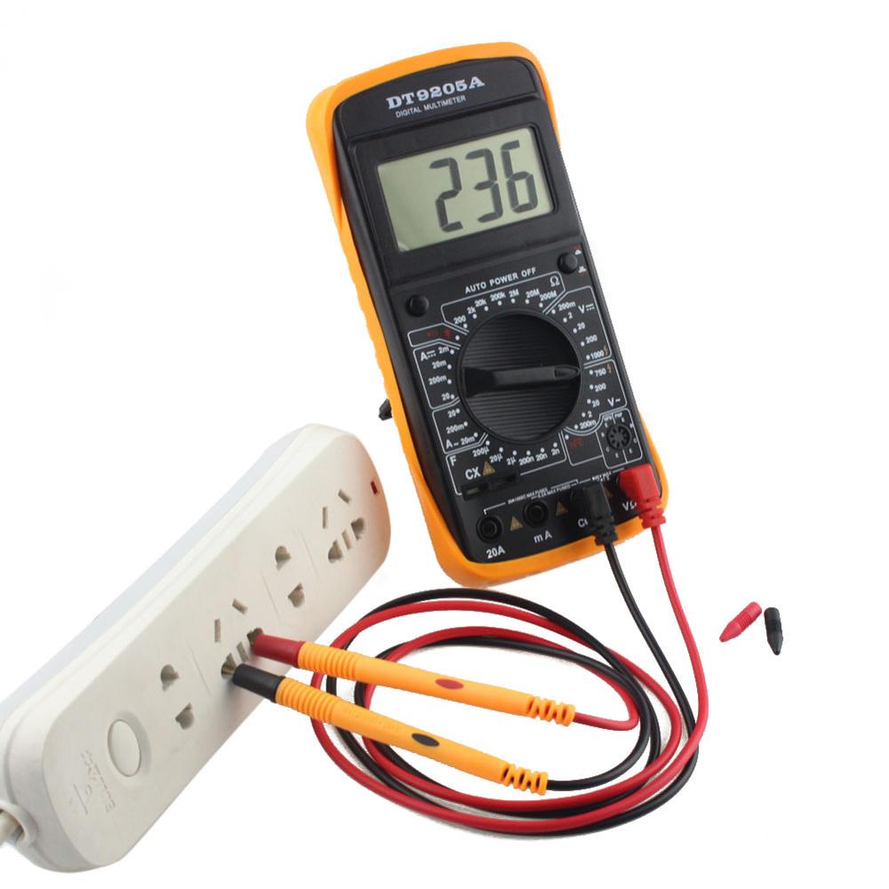 DT-9205A AC/DC Digital Multimeter Volt Amp Ohm Temperature Tester Temperature Current Meter Handheld LCD Display Multimetro