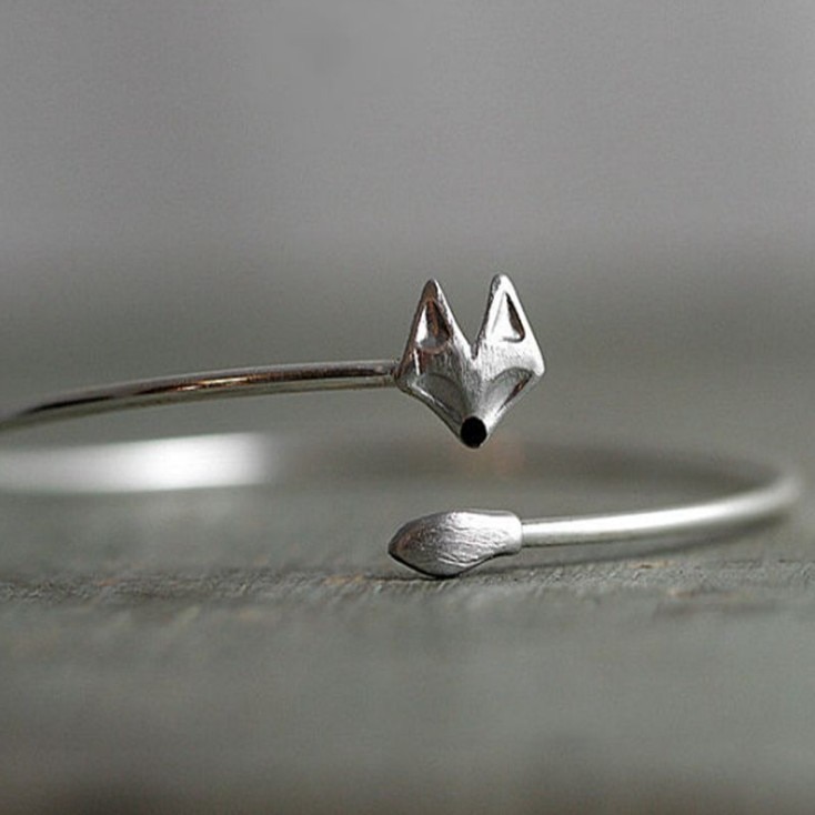 Delicate Gilded Fox Bangle Bracelet Opening Bracel... – Grandado