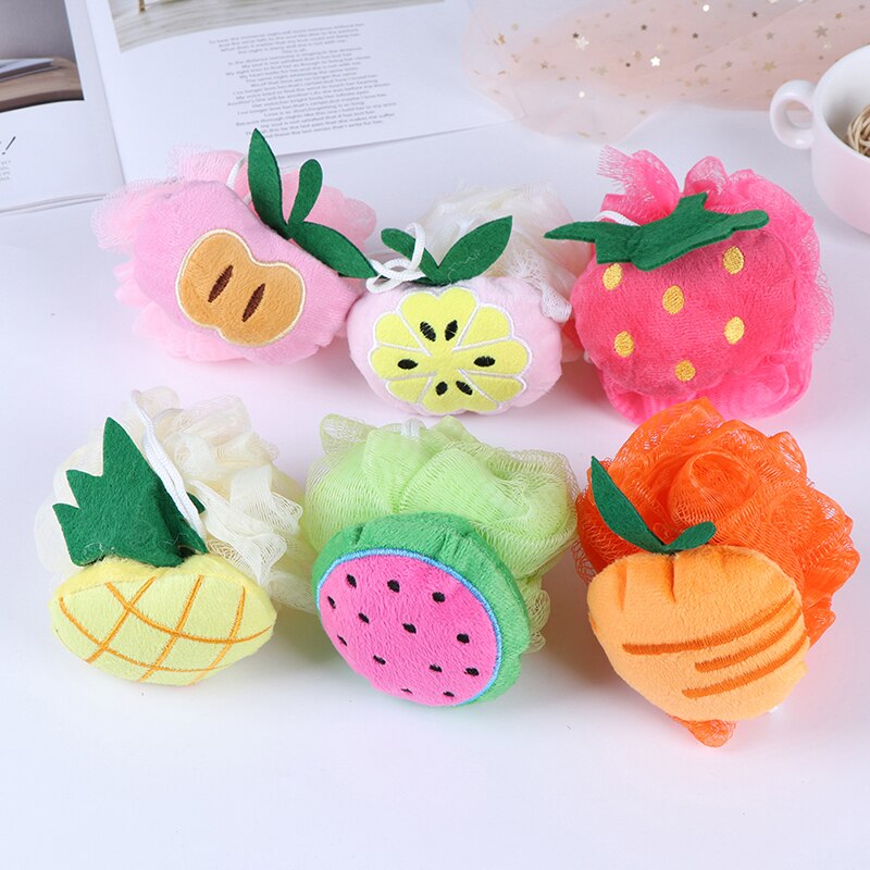 Cotton Baby Bath Brush Cartoon Soft Baby Bath Sponge Powder Puff Cute Children Newbron Infant Shower Product Rubbing Towel Balls