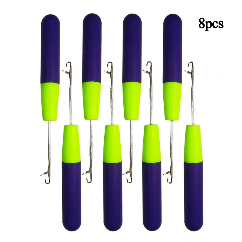 Hook Crochet Needle For Synthetic Hair Extension Tool And Making Jumbo Senegalese Twist Micro Braids Wigs: Purple 8pcs