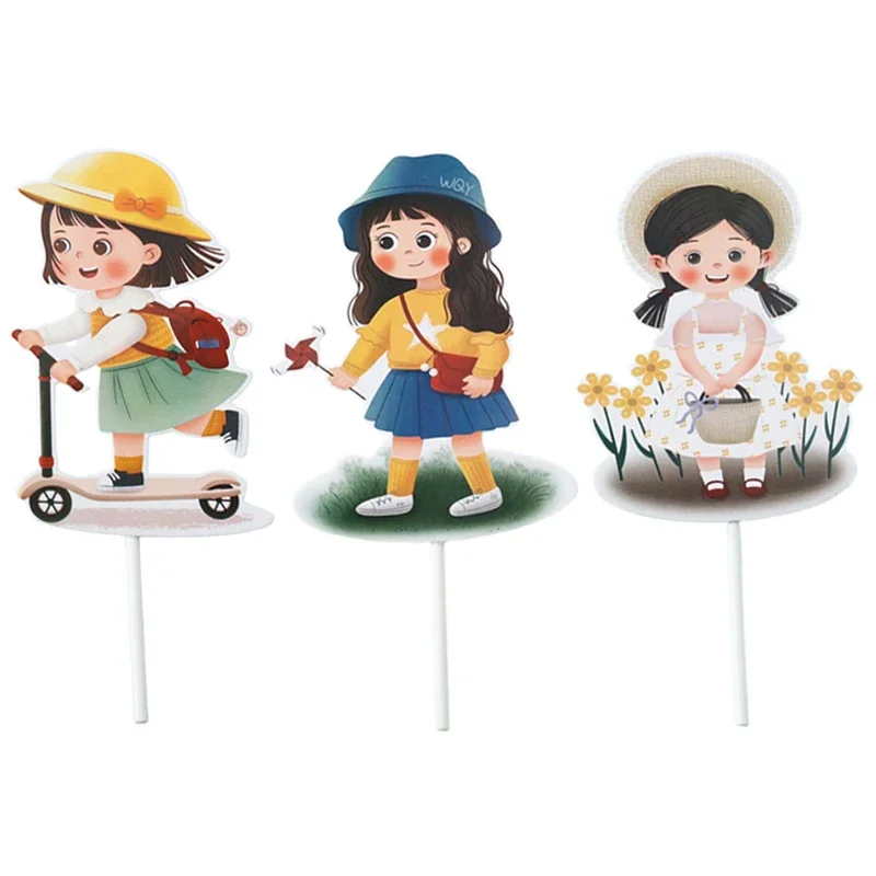 1/5 stk. kagetopper marguerit blomst sløjfe kageplugin cupcake dessertdekoration bagetilbehør fødselsdag babyshower festdekoration