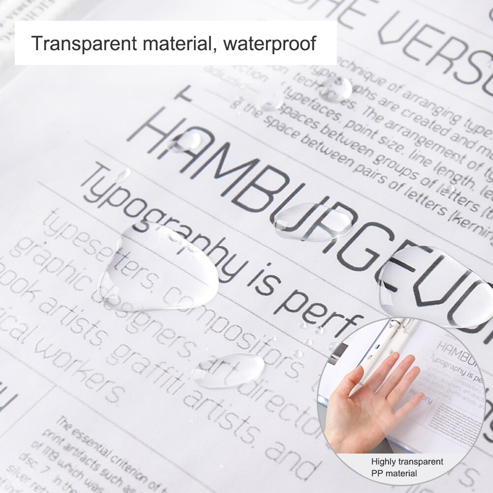 100 Uds. Perforadas de bolsas de plástico A4 para oficina, carpetas archivadoras con 11 agujeros, hojas sueltas, protectores de hojas para documentos, bolsa carpeta transparente
