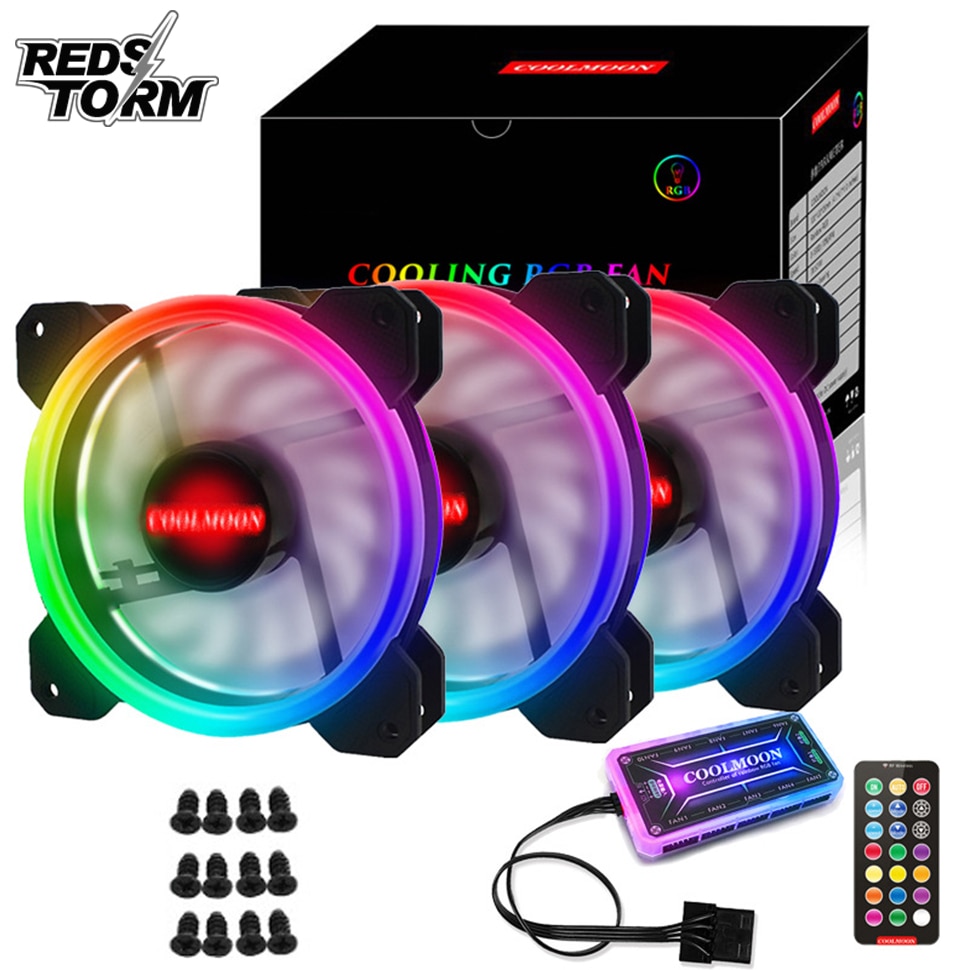 Computer Pc Case Fan 120Mm Rgb Passen Led 12V Fan Cooler Rustig Remote Heatsink Computer Cooler Cooling Case fans Met Controller