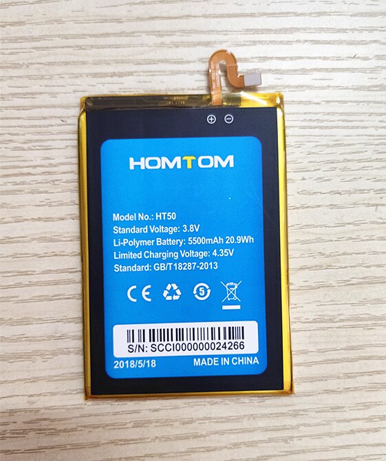 Nouvelle batterie Homtom ht50 pour téléphone portable 5.5 pouces Homtom ht50 batterie 5500mAh