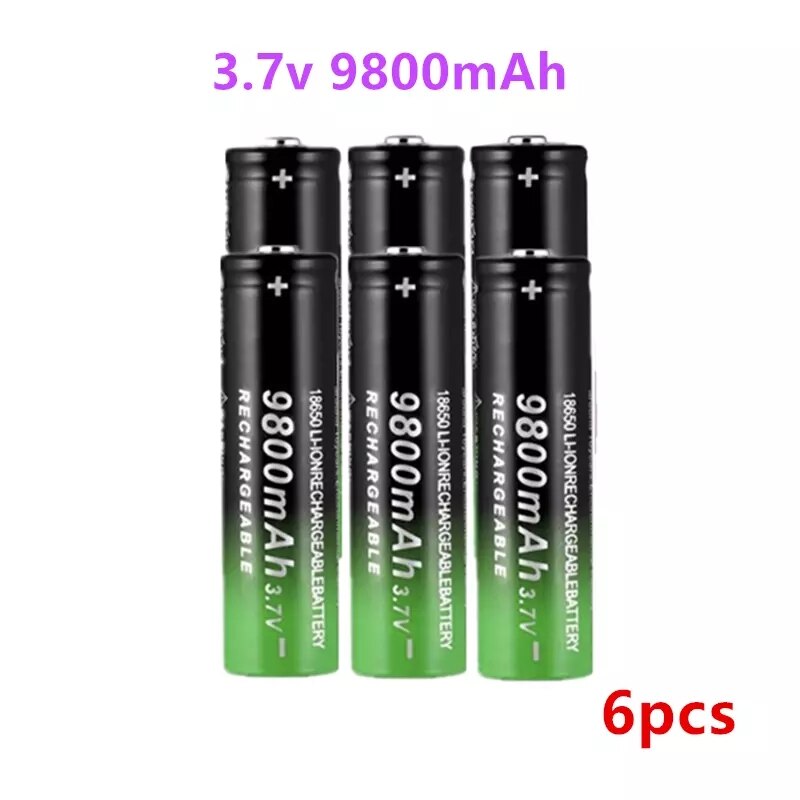 18650 bateria wysokiej jakości 9800mAh 3.7V 18650 akumulatory litowo-jonowe akumulator do latarki latarka + darmowa wysyłka: 6pcs