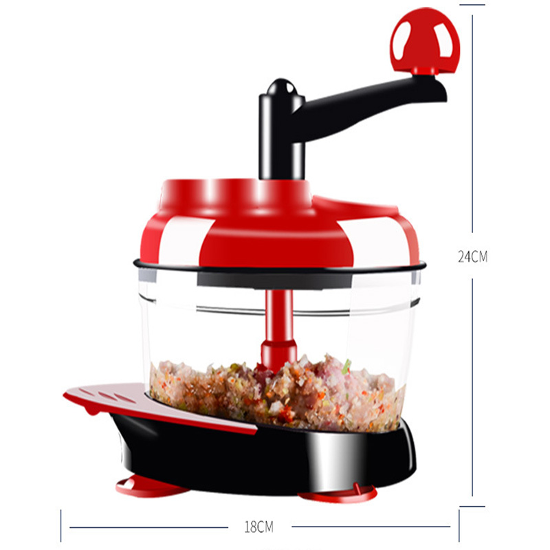 Kitchen Manual Food Processor Mixer Egg Blender Meat Grinder Vegetable Chopper Shredder Stainless Steel Blade Cutter