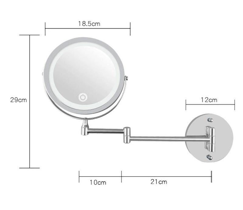 Led Makeup Mirror With Light Folding Wall Vanity Mirror 1x 10x Magnifying Double Sided Touch Bright Adjustable Bathroom Mirrors: Default Title