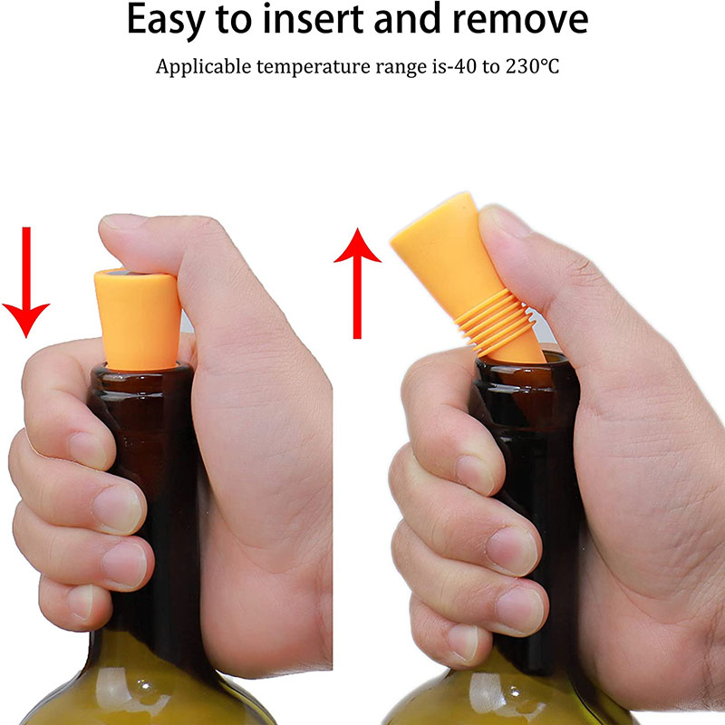 Premium Silicone Wine and Beverage Bottle Cap Set Leak Proof Champagne Bottles Sealer Stoppers Wine Cork Saver Stopper Reusable
