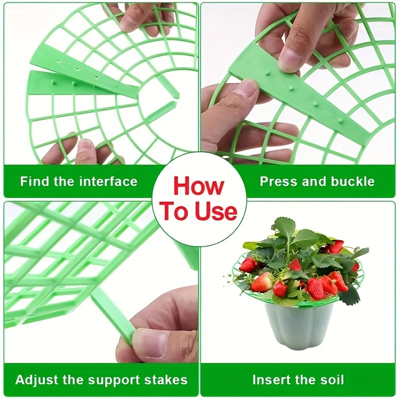 5/10pcs Green Strawberry Planting Rack with 3 Sturdy Legs To Prevent Fruit Mold and Decay, Practical Yard Storage Rack