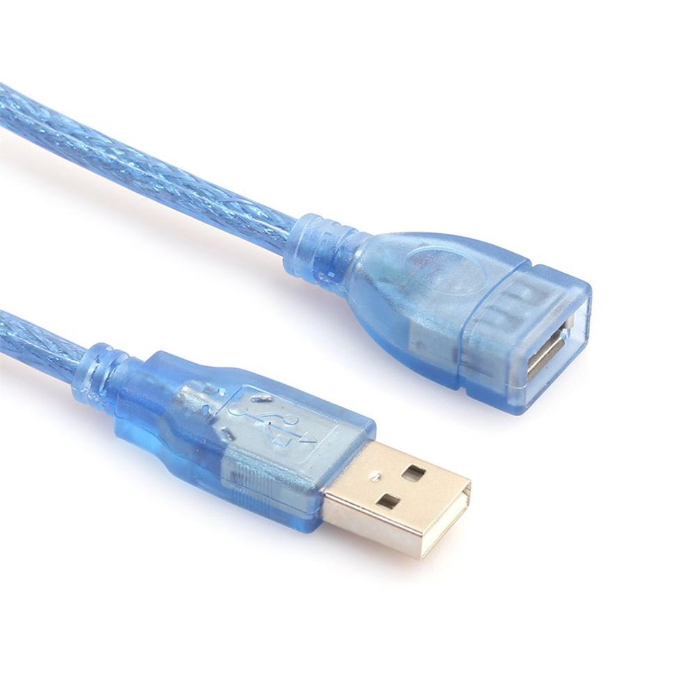 30Cm High Speed Usb 2.0 Verlengkabel Transparant Blauw Man-vrouw Usb Verlengkabel Koperen Kern Usb Korte kabel