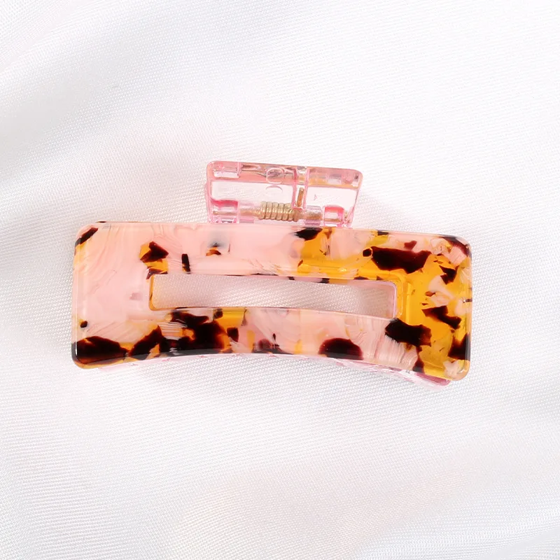 Bgffuy Mini couleur unie imprimé léopard acrylique croix griffes de crabe pince à cheveux coréenne filles femmes accessoires de cheveux: Champagne