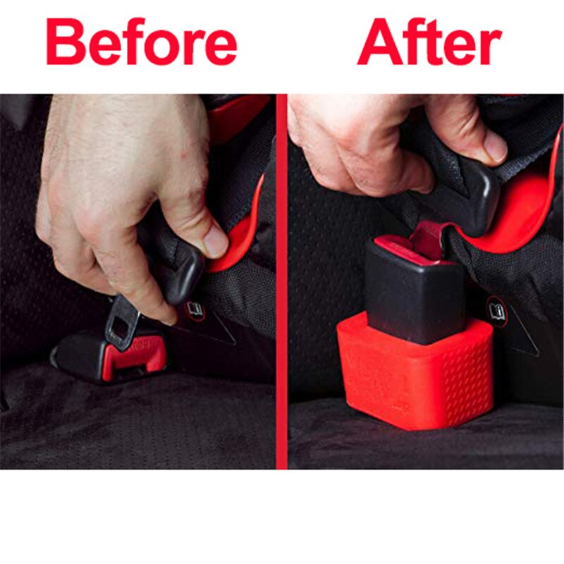 Car Seat Belt Buckle Holder By Buckle Up Soft Silicone Easy Installation Holds Seatbelt Receiver in Upright Position