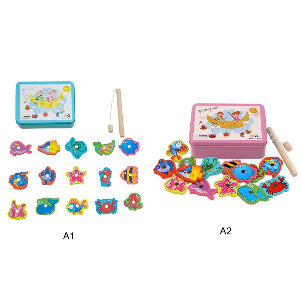 15 Pcs Baby Boy & Meisje Vissen Speelgoed Set Pak Magnetische Play Water Baby Speelgoed Vis Voor Kinderen Met Ijzer box J75