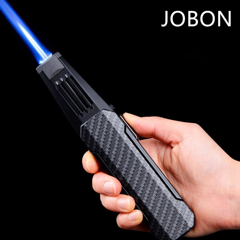2023 Jobon Sterke Outdoor Lange Spuitpistool Butaan Keuken Barbecue Metalen Turbine Winddicht Sigaar Bbq Aansteker